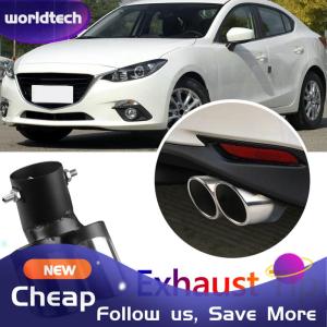 Car Exhaust Muffler Tip Stainless Steel Car Oval Rear Exhaust Dual Outlet Exhaust Tailpipe Tip Car Modification Parts