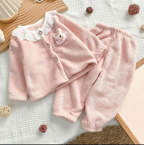 Bộ quần Áo lông đính thỏ dài tay cho bé sz 8-26kg áo dài tay thu đông cho bé gái quần áo thu đông