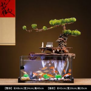 Flowing Water Ornaments Circulating Water Fountain Landscape Fish Tank Living Room Home Office Desk Surface Panel Decoration Housewarming Opening-up Gifts