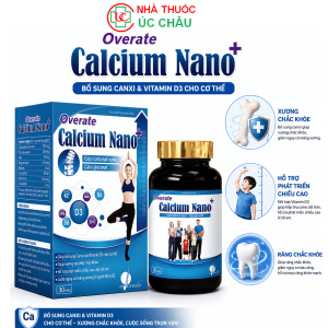 Overate Calcium Nano+ 30 Viên - Bổ Sung Canxi Nano Vitamin D3 Hỗ Trợ Phát Triển Chiều Cao Giảm Nguy Cơ Loãng Xương