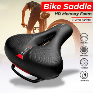 AUTOFun Sadel Sepeda Super Empuk Kursi Jok MTB Gunung Lipat Saddle Handle Bike Road Ventilasi Udara