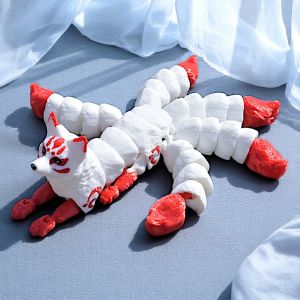 SDRYHTDH Five Tailed 3D Printed Animal Ornament 3D Printed Joints Movable Movable Five Tailed Animal Figure Decorative Sculpture Animal Shape 3D Printed Animal Model Home Decoration