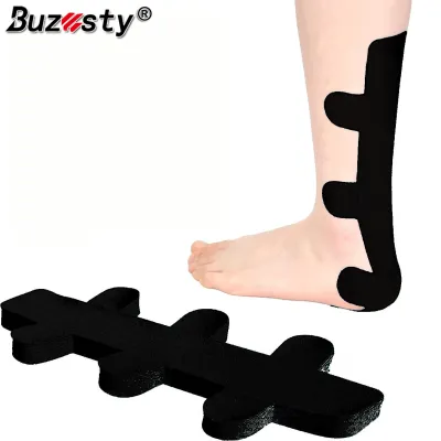 Buzesty Precut Kinesiology Tape for Achilles Tendon 10 Pcs - Achilles Tendonitis Relief Athletic Tape Achilles Tendon Support - Waterproof & Elastic Breathable Hypoallergenic Latex-Free Tape