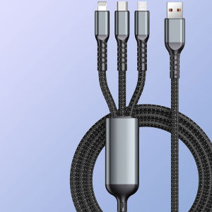 3 In 1 Data Cable/Fast Charging Data Cable/Transparent Light Up Data Cable/Bright White Night Light/Phone Charging/Home Office Car Gaming