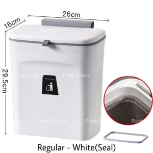 12L 9L Wall Mounted Trash Bin With Cover  Garbage Bin Kitchen Cabinet Door Hanging Trash Bin Dust Bin Leak Proof Trash Can