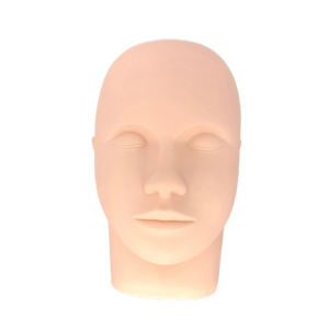 Professional Mannequin Training Flat Head Soft Silicone Model for False Eyelash extention and Makeup
