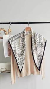 G72025 New Summer Versatile Waist-Tied Shirt Denim Blazer Shawl Twill Cool Fashion Triangle Scarf 7/7