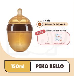 [PIKO BELLO] Free Straw Silicone Baby Milk Bottle Feeding Bottle Baby Botol Susu Anti Colic Newborn Bottle Feeding 宝宝奶瓶