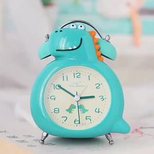 LZD  Ringing Student Children Bedside Luminous Second Sweeping Mute Walking Bedside Cartoon Pearlescent Bunny Bell Alarm Clock