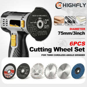 6PCS 3 Inch 75mm Cutting Disc For Angle Grinder Steel Stone Sanding Disc Cutting Metal Circular Saw Blade Flat Flap Grinding Wheel