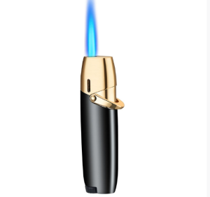 Straight blue Flame Lighter refillable/Windproof Lighter with Bottom Flame Adjustment Elegant Looking Blue Flame Lighter