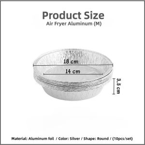 Johor Seller | Air Fryer Disposable Baking Aluminum Foil Tin Tray Non-Stick air fryer paper tray Kitchen Accessories