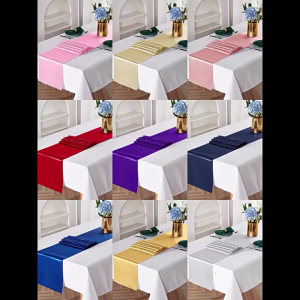 Solid Color Event Table Runners Satins Finish 12x108inch for Weddings and Formal Gatherings