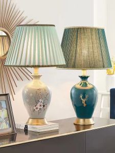 LOCO LIGHT Ceramic Table Lamp American Study Bedroom Bedside Lamp for Living Room Home Decorative Lighting