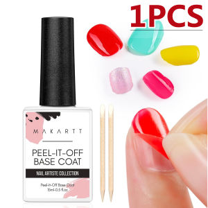 Makartt Peel Off Gel Base Coat for Gel Nail Polish 15ml Peelable Clear Foundation Takeoff Nail Practice Beginners2026