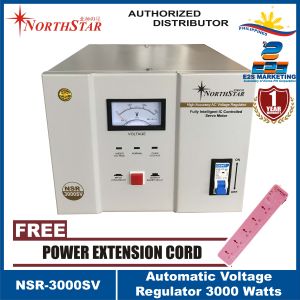 Northstar AVR Servo Motor Type 3000Watts to 5000Watts Automatic Voltage Regulator NSR-3000SV to NSR-5000SV Power Supply (Analog Display)