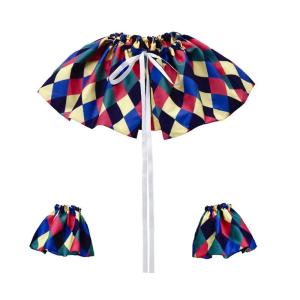 Professional Halloween Clown Attires Set with Detachable Faux Collar and Sleeves Wrist Cuffs For Stage Performances