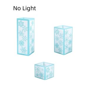 SFFGF 3 PCS Snowflake Christmas Lampshade Xmas Elements Plastic Candle Shade Home Light Decor Decoration Table Lamp Cover Christmas