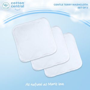 Cotton Central™ (3 pcs) Gentle Terry Towel Wash Cloth Lampin Newborn Infant Baby 100% USA Cotton Boy Girl Stuff And Clothes