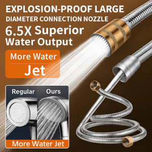 Large Diameter Shower Hose Stainless Steel High Flow Shower Hose Thickened Boost Heater Water Pipe Universal