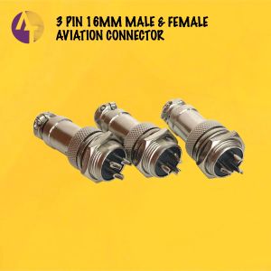 GX16 XLR 3 Pin Female Plug 16mm Male Chassis Mount Socket Aviation Circular Connector