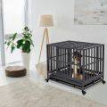 48 Inch Heavy-Duty Non-Destructive Dog Cage XL Large Dog Metal Cage ...