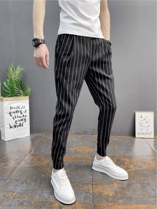 J A Fashion Stripe Pants for men unisex comes with 2colors ankle fit men s outfit korean style fashion Lazada PH