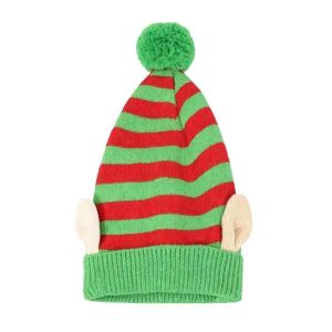 GAOSU Đan móc Mũ len Giáng sinh Ấm áp Màu sắc tương phản Mũ Pom Bonnet nhọn Mũ đội đầu trang phục Giáng sinh Đàn hồi Đồ đội đầu cho bữa tiệc vui nhộn Người lớn