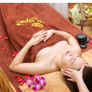Khăn trải giường spa 90x190 cm siêu thấm hút mềm mịn ko đổ lông.