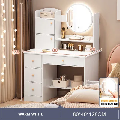 Homelife Dressing Table Home Dressing Table With LED Mirror Modern Minimalist Dressing Table With Drawers