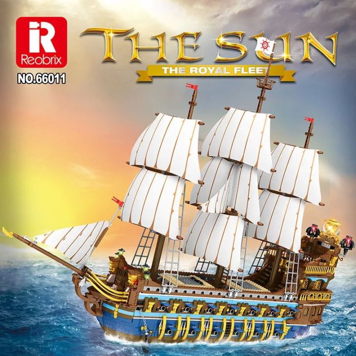 📌Promotion📌Reobrix 66011 The Royal Fleet The Sun Pirate Ship