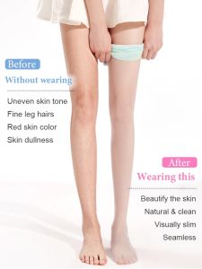 Sunscreen Socks Anti-hooking Shape Pantyhose Ultra-thin not Stuffy Skin Tone Green Lightweight Women