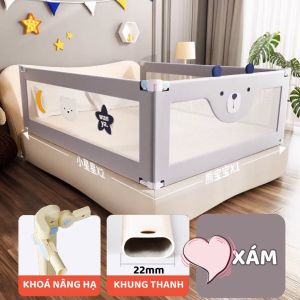 Thanh chắn giường cho bé (1 hộp 1 thanh) bảo vệ bé an toàn tránh té ngã có đủ kích thước 1m6 1m8 2m tấm chắn giường cũi giá rẻ 2023 Vbaby N1S