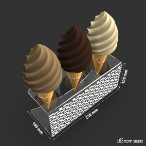 ICE CREAM GELATO CONE CONES STAND HOLDER DISPLAY RACK CLEAR TRANSPARENT ACRYLIC MODERN ALAS DUDUKAN TEMPAT TATAKAN PENYANGGA ES KRIM RAK 3 LUBANG AKRILIK BENING TRANSPARAN RAK PROPS FOTOGRAFI MAKANAN ELEGAN KEKINIAN MULTIFUNGSI MOTIF PATTERN PUZZLE-174