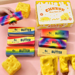 SK Kids Cute Gradient Butter Cheese Squishy Toy Soft Slow Rebound Sensory Toy