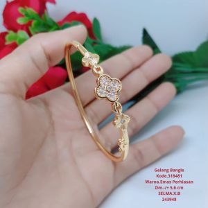 Gelang Tangan Bangle Wanita Titanium Xuping Perhiasan Aksesoris Fashion Lapis Emas Anti Karat R2-4F
