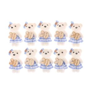 PUZHE 10pcs/bag หมีโฟม ของเล่นตุ๊กตาหมีโฟม ตุ๊กตาสัตว์ผ้าพลัฌ ตุ๊กตาผ้าพลัฌ ช่อดอกไม้รูปหมีขนาดเล็ก ของเล่นตุ๊กตายัดนุ่น 10ซม. ค่ะ ตุ๊กตาช่อดอกไม้การ์ตูน ของขวัญวันเกิดเด็กผู้หญิง