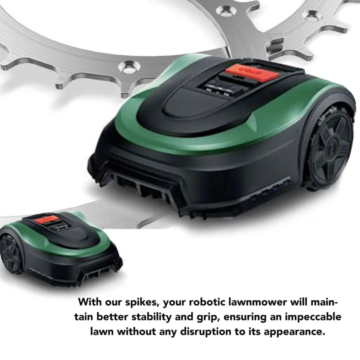 ตะปูแหลมเพิ่มการยึดเกาะสำหรับหุ่นยนต์ตัดหญ้า Indego