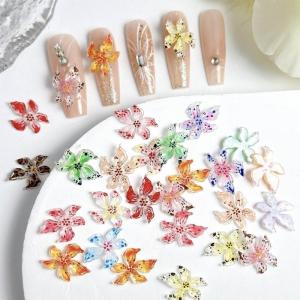 20PCS 3D Flower Nail Charms Hawaii Hibiscus Resin Elegant Nail Embellishment for Unique Summer Nail Art Creations