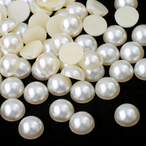 50-1000ชิ้นไม่มีหลุมครึ่งรอบ ABS มุกเทียม1.5-14มิลลิเมตรสีขาวงาช้าง F Latback ลูกปัดสำหรับเครื่องประดับทำ DIY H Eadwear เล็บโทรศัพท์ตกแต่งงานฝีมือ