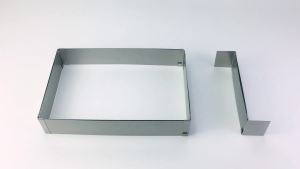 QWORK Stainless Steel Sheet Pan Extender Adjustable Cake Mold Ring Half Size Square 1 Pack