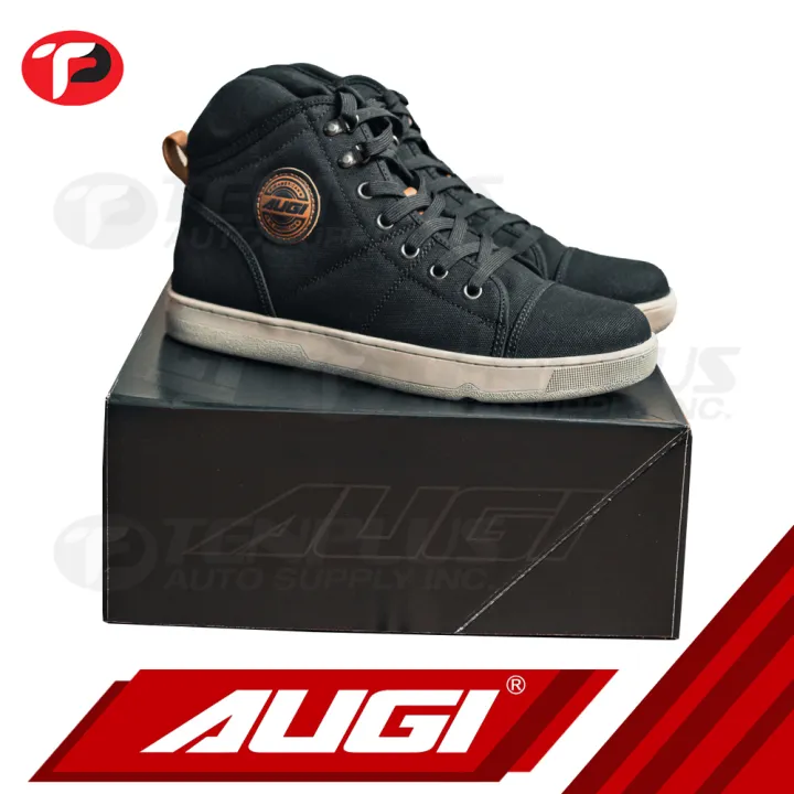 AUGI Urban Racing Boots AU-5 Black Breathable Canvas Upper Natural