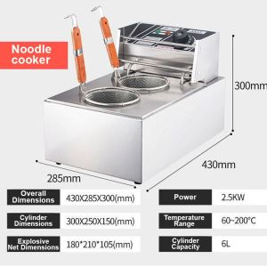 PANSON Electric noodle cooker 2/4/6 hole cooker Stainless steel commercial Spicy Hot Pot pot
