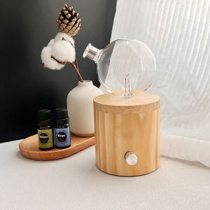 Wayismell Waterless Aroma Diffuser Essential Oil Scent Diffuser Nature Wood+handmade Glass Aromatherapy for Living Room/office/yoga/spa