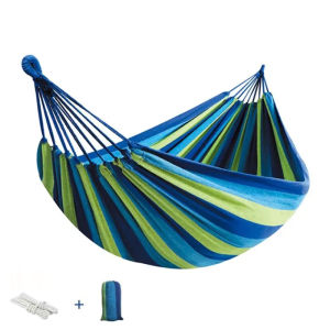 Outdoor Hammock Camping Swing Canvas Hammock Load-bearing Up to 200kg Perfect for Garden Patio Backyar with Tree Ropes