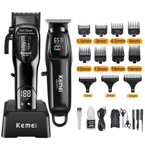 Kemei KM-1766 electric hair clipper with LCD display high-speed trimmer professional hair clipper for salons electric shaver