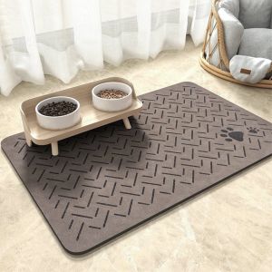 BEAUTY FINGER Anti Slip Pet Feeding Pad Absorbent Dirt Resistance Pet Mats Practical Diatom Mud Cat Dog Sleeping Mat