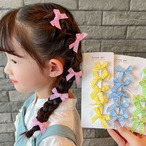 QUINT Hoài cổ Kẹp tóc nữ Kẻ Sọc Nơ Vải Kẹp mỏ vịt Kẹp tóc hình nơ Kẹp tóc trẻ em Phụ kiện tóc nữ Phụ kiện tóc phong cách Hàn Quốc