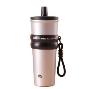 GAOSU Stainless Steel 304 Straw Thermal Bottle 710ml Leak-Proof Thermal Flask Creative Large Capacity Cold Drink Cup Travel