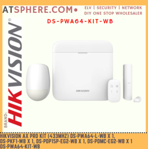 Hikvision AX PRO Wireless Alarm Control Panel Kit 433MHz Frequency White Easy Install & Setting DS-PWA64-KIT-WB